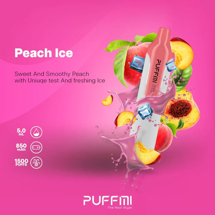 Puffmi DP 1500 puffs Peach Ice 2% Nicotine