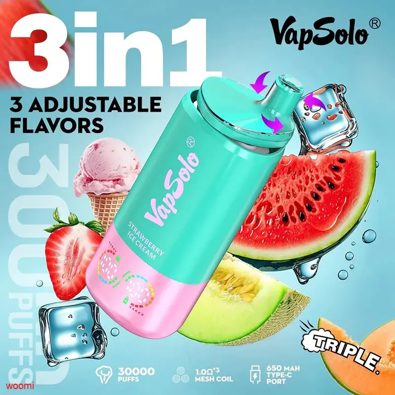  	Vapsolo Triple 30 000 Cherry Berry & Strawberry Raspberry & Grape Mint 